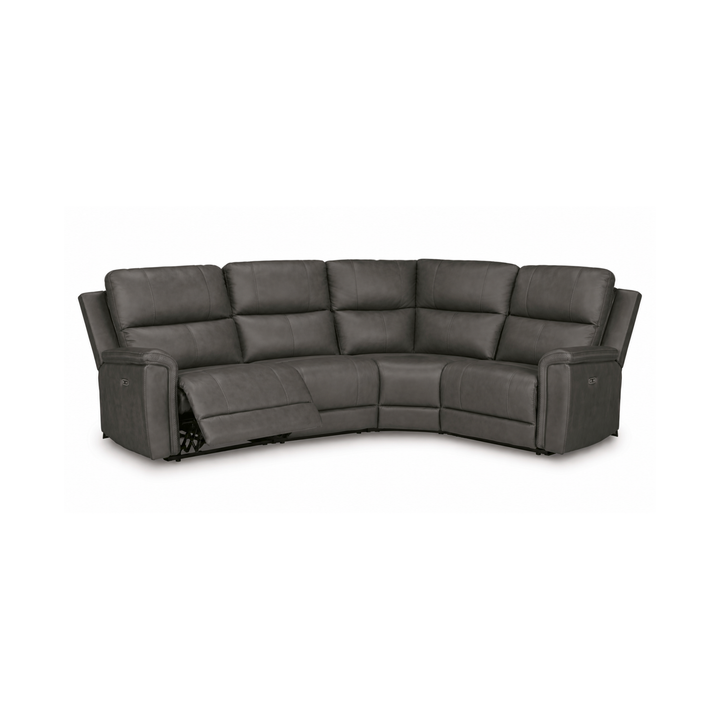 Maverick Modular Leather Reclining Sectional In Anchor (2-4pc)