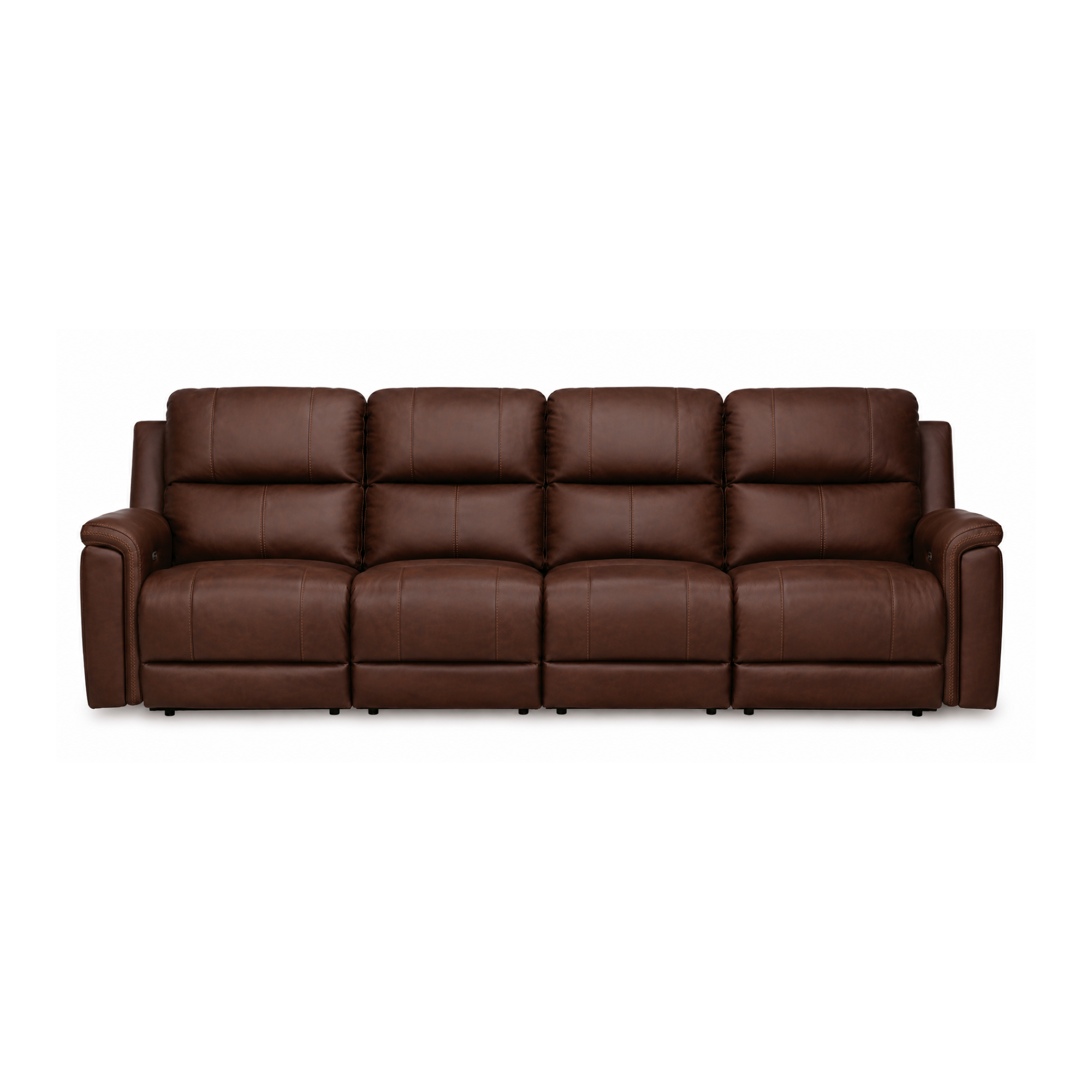Maverick Modular Leather Reclining Sectional In Espresso (Customizable)
