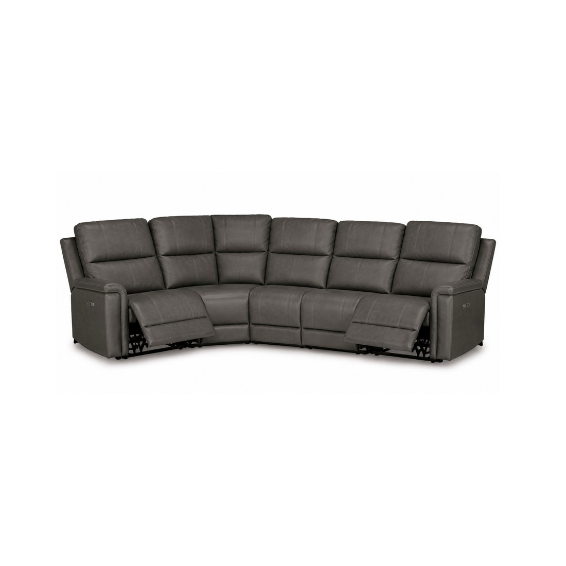 Maverick Modular Leather Reclining Sectional In Anchor (Customizable)