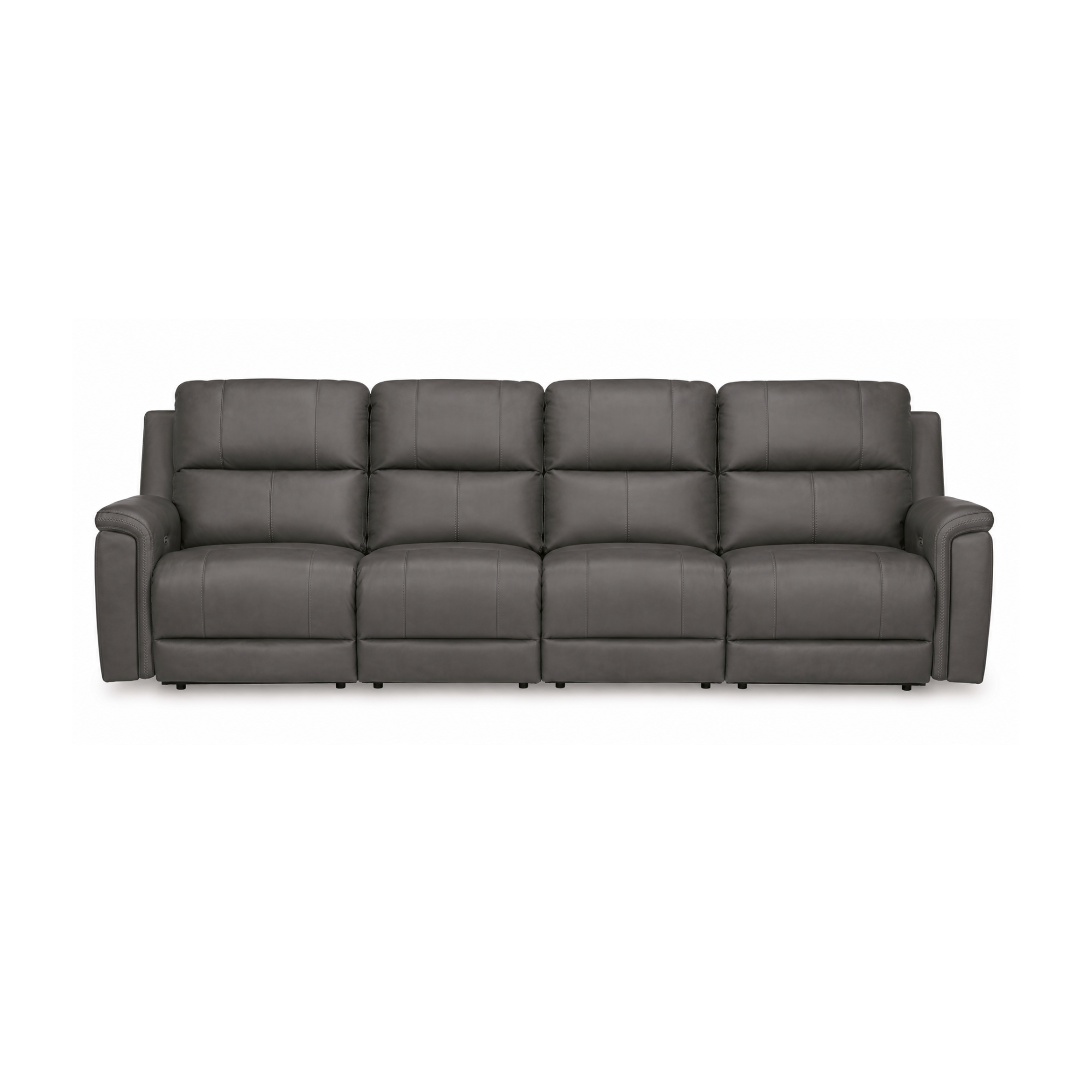 Maverick Modular Leather Reclining Sectional In Anchor (Customizable)