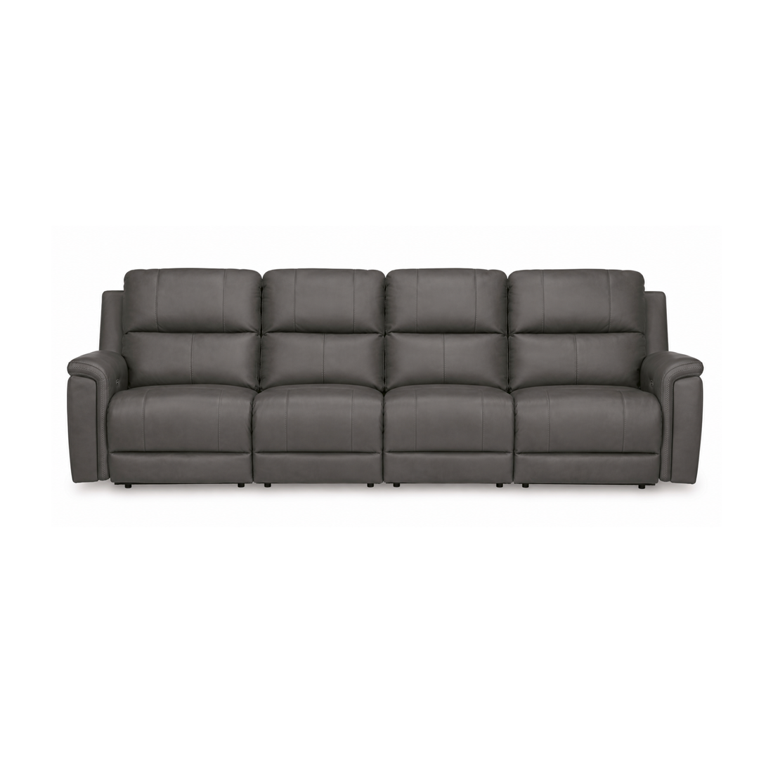 Maverick Modular Leather Reclining Sectional In Anchor (Customizable)