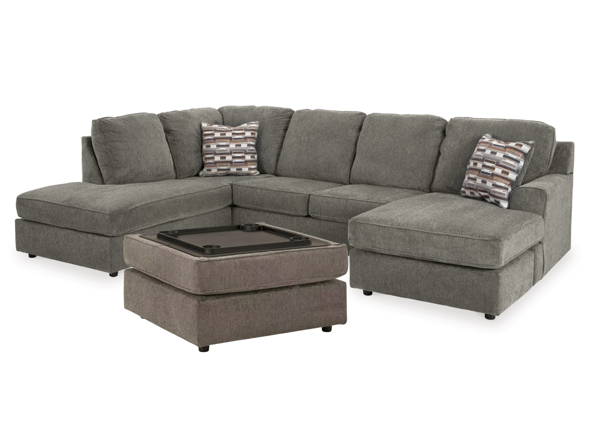 Hudson Double Chaise Sectional Sofa W/Ottoman