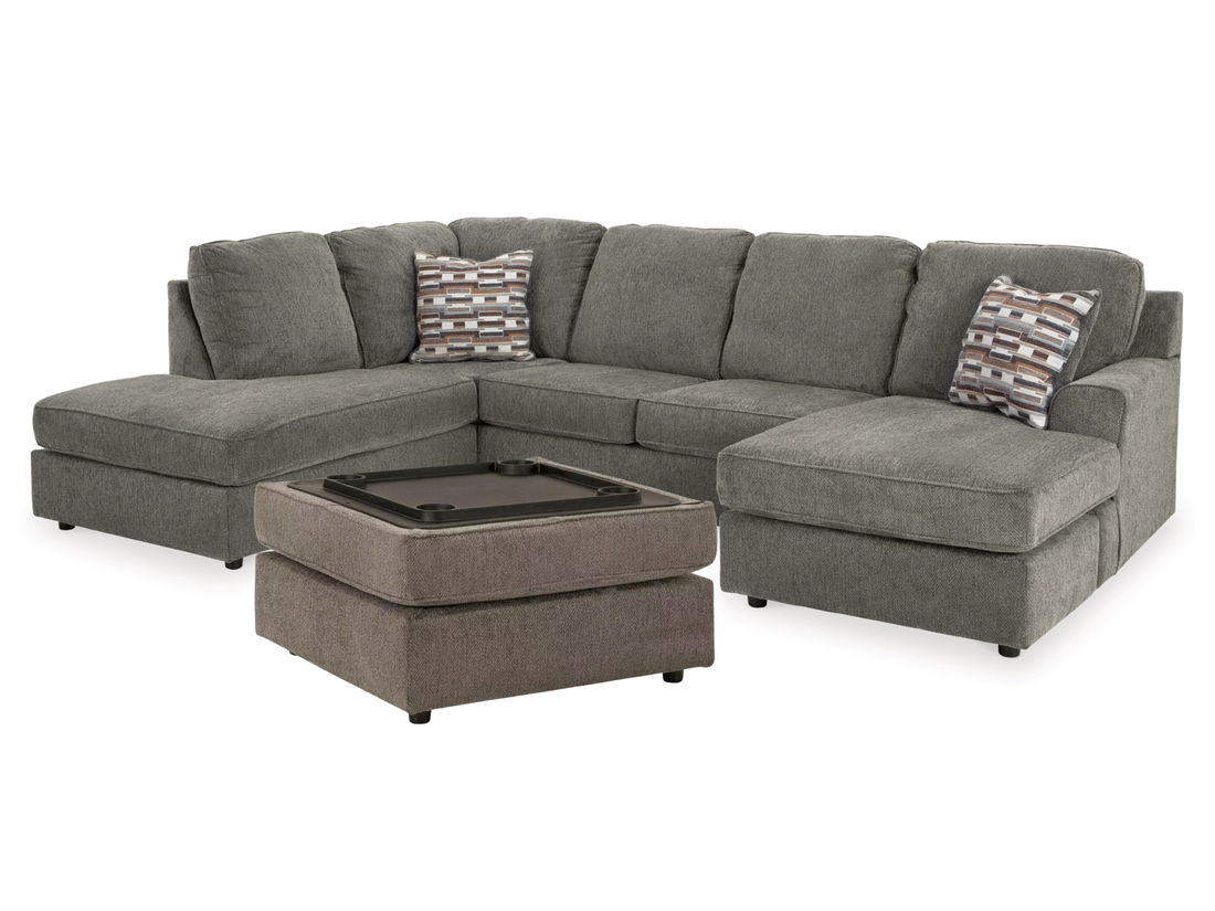 Hudson Double Chaise Sectional Sofa W/Ottoman