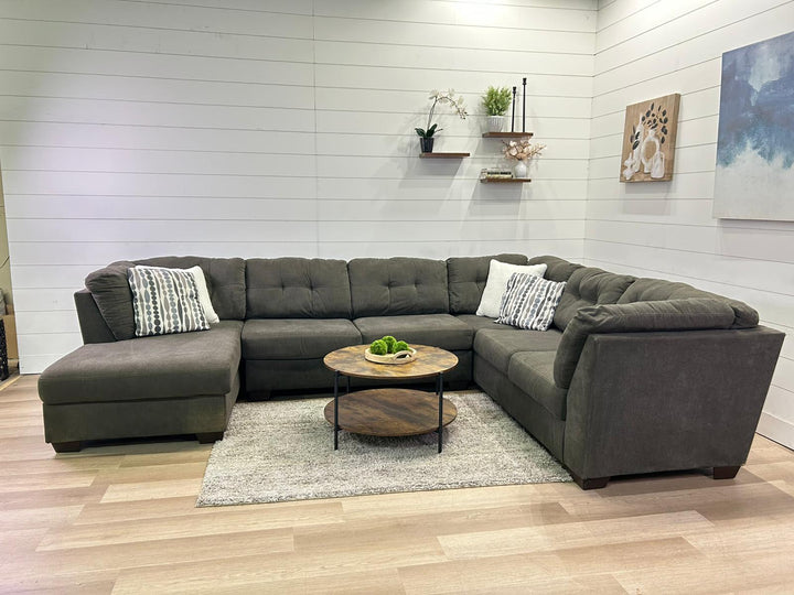 Gorgeous Charcoal Gray U-Shaped Sectional with Chaise