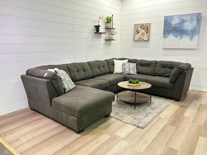 Gorgeous Charcoal Gray U-Shaped Sectional with Chaise