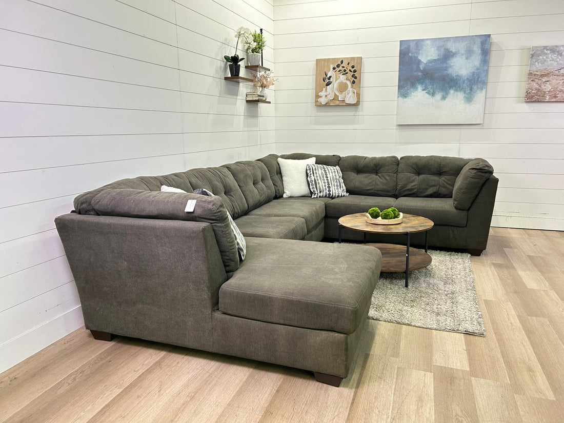 Gorgeous Charcoal Gray U-Shaped Sectional with Chaise