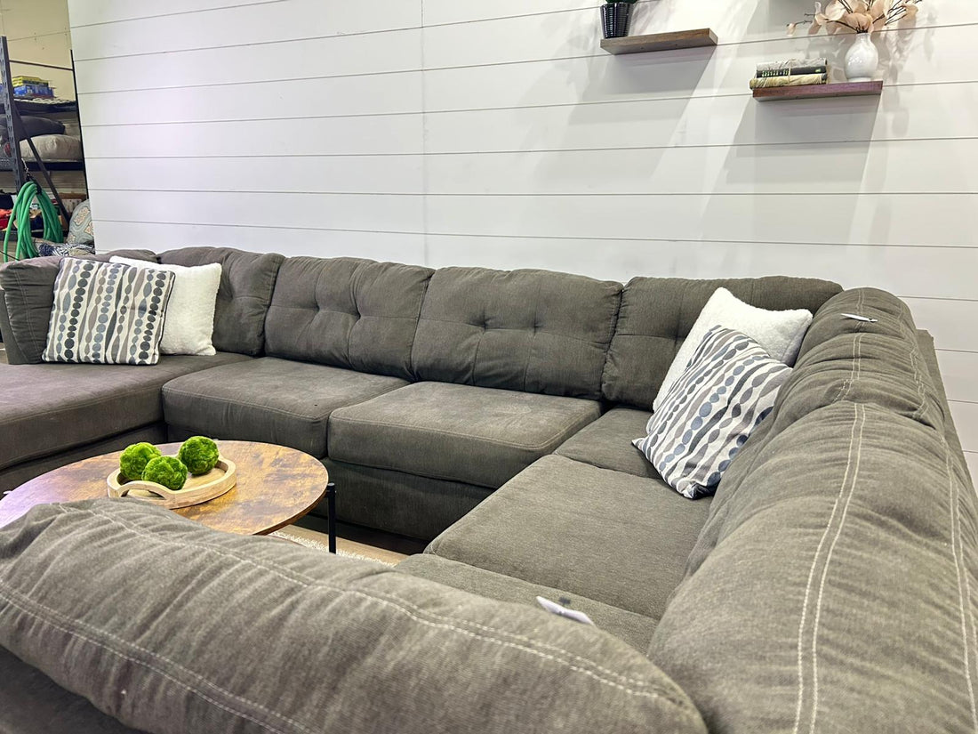 Gorgeous Charcoal Gray U-Shaped Sectional with Chaise