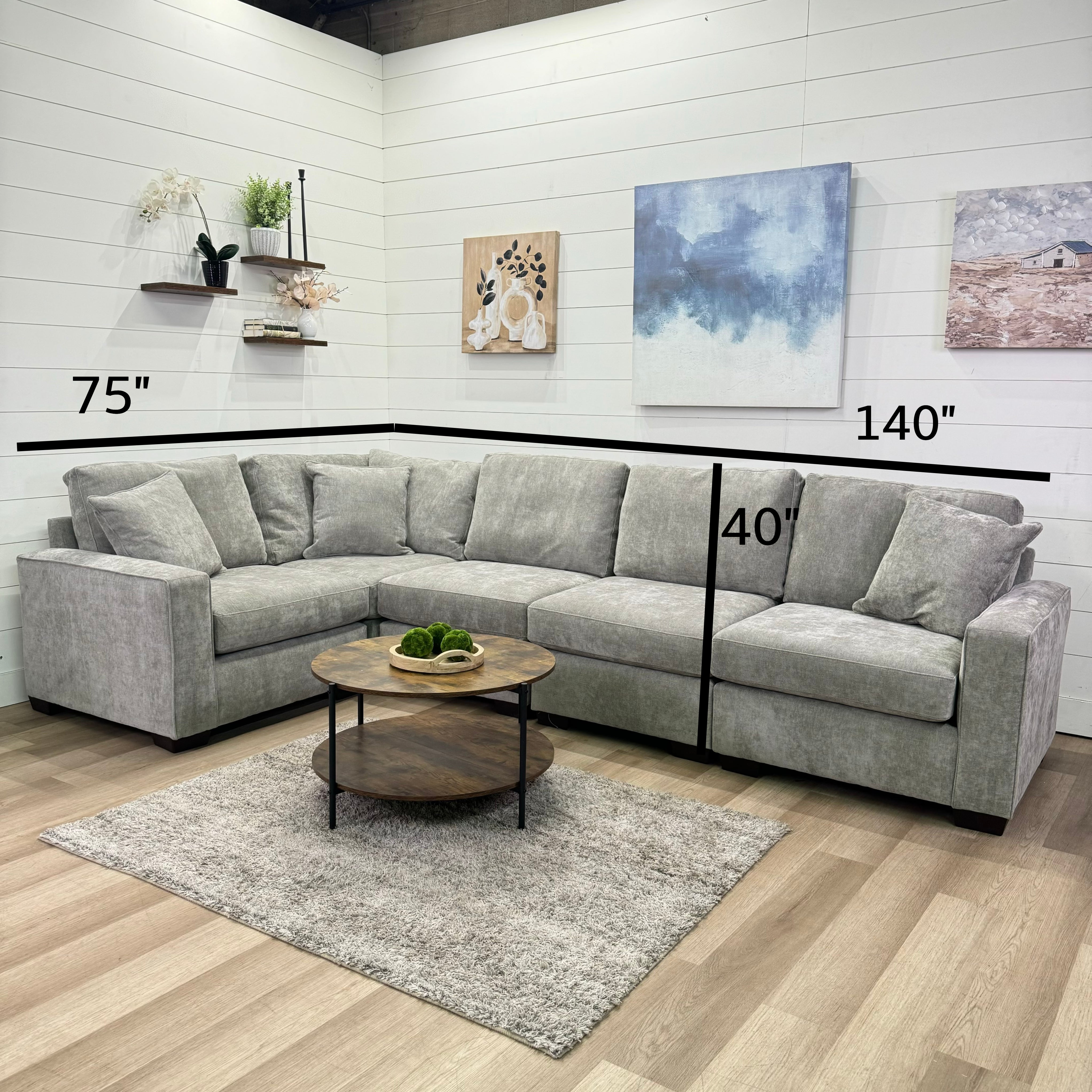 Haven Modular Ash 6 Piece Sectional Sofa