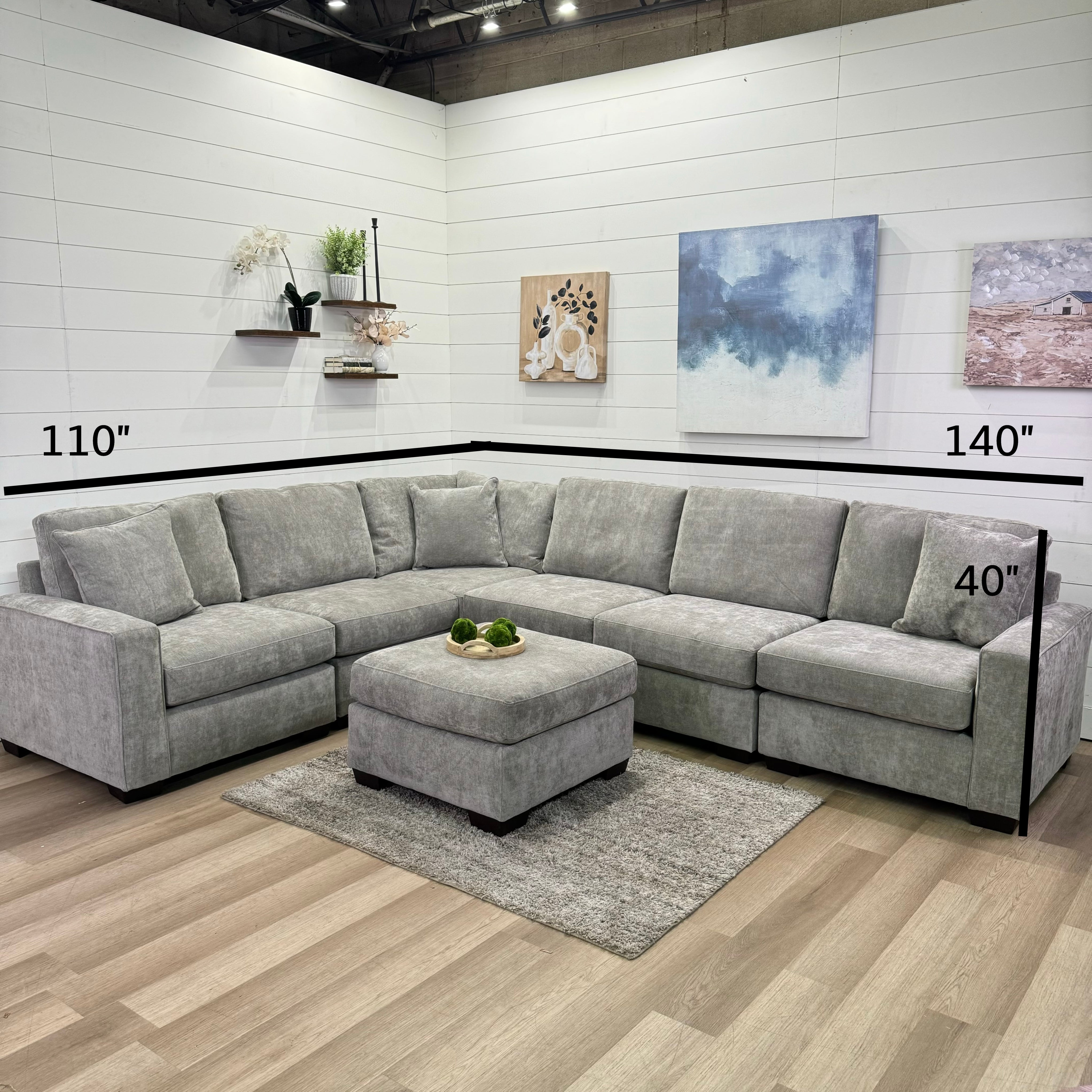 Haven Modular Ash 7 Piece Sectional Sofa