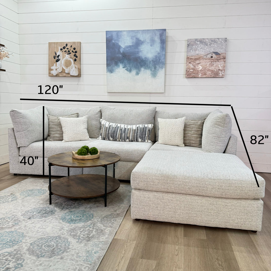 Bennet Modular “Nest” 4 Piece Cream Sectional Sofa