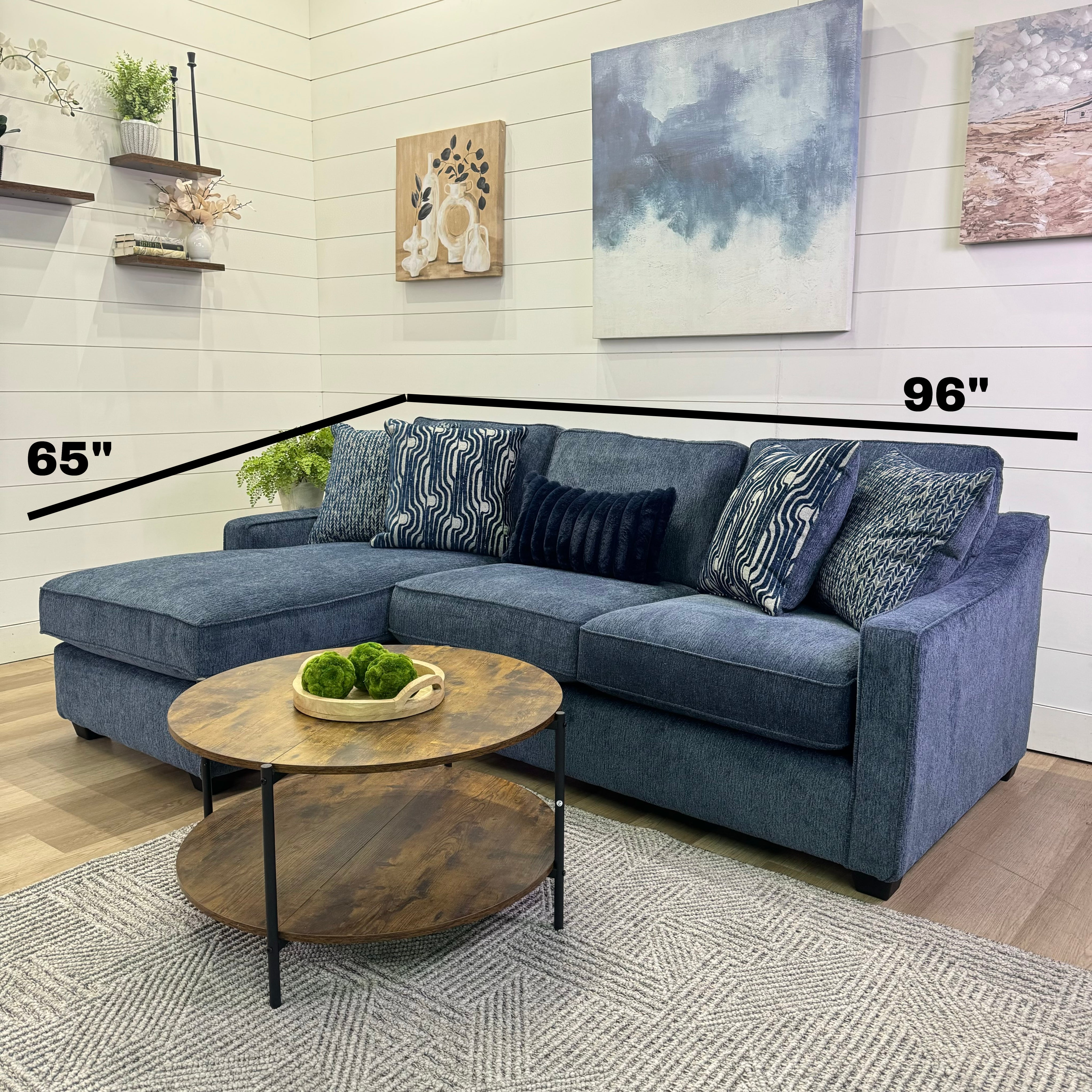🔥 BF SPECIAL! - Michigan Blue Sectional Sofa Reversible Chaise