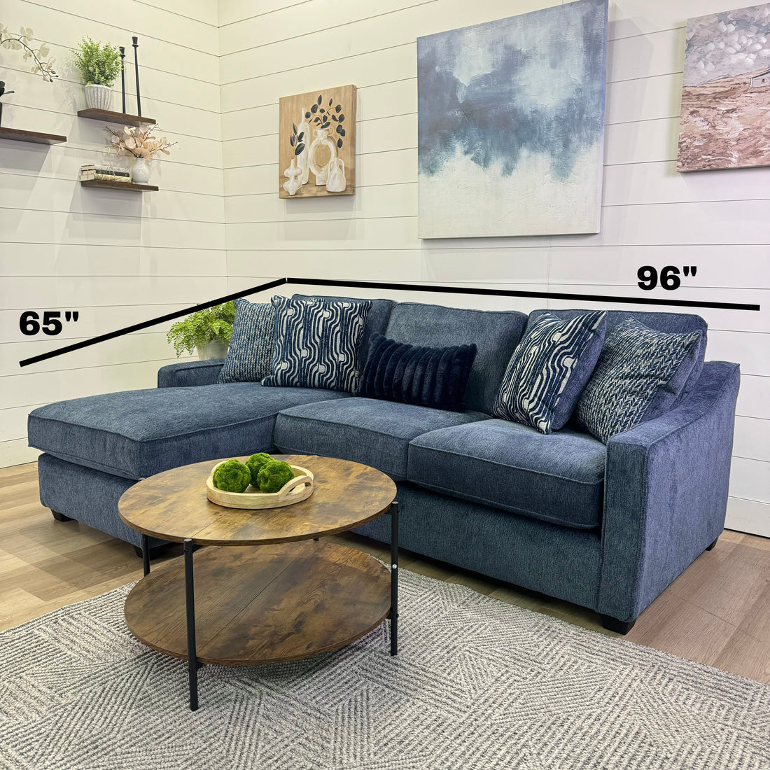🔥 BF SPECIAL! - Michigan Blue Sectional Sofa Reversible Chaise