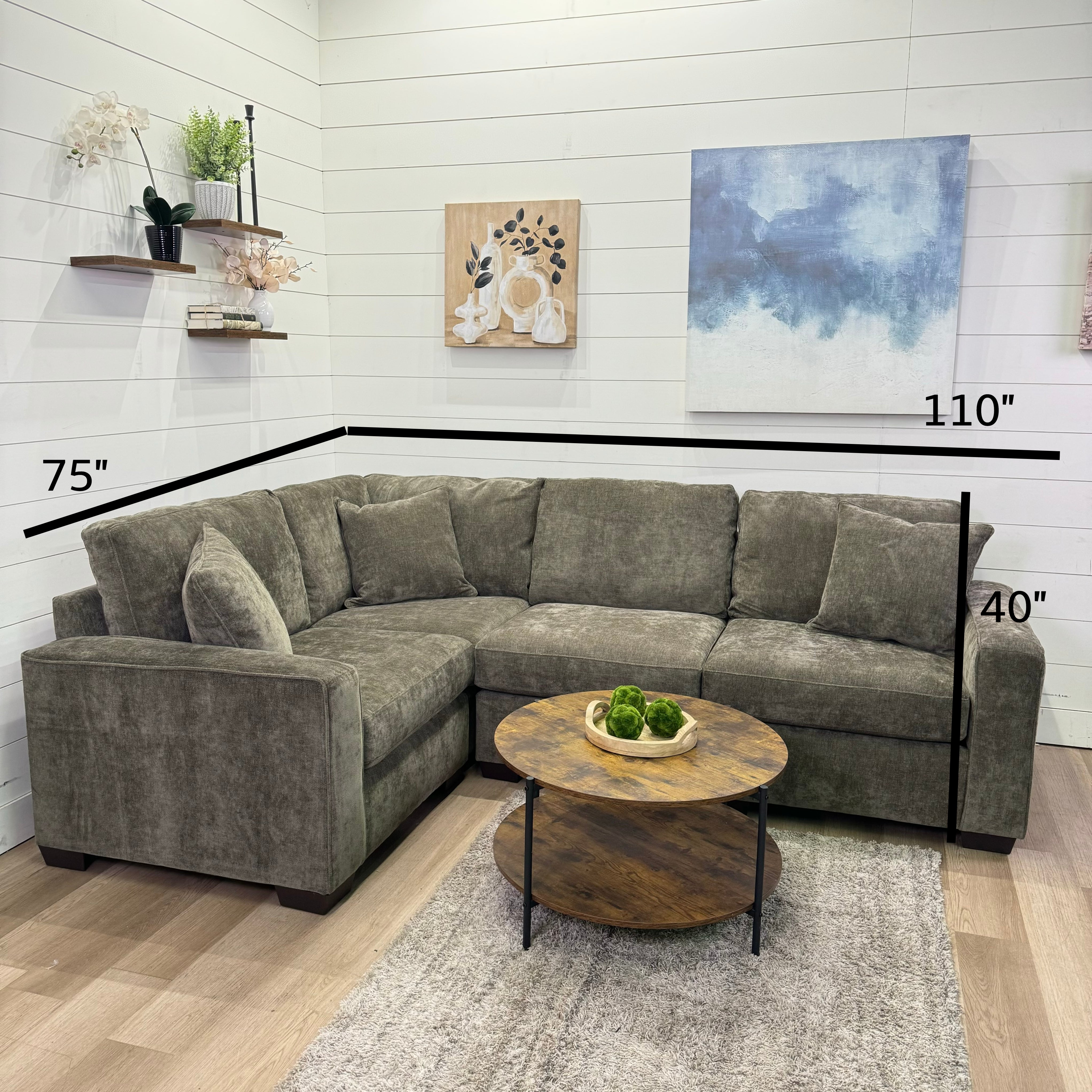 Haven Modular Mocha 5 Piece Sectional Sofa