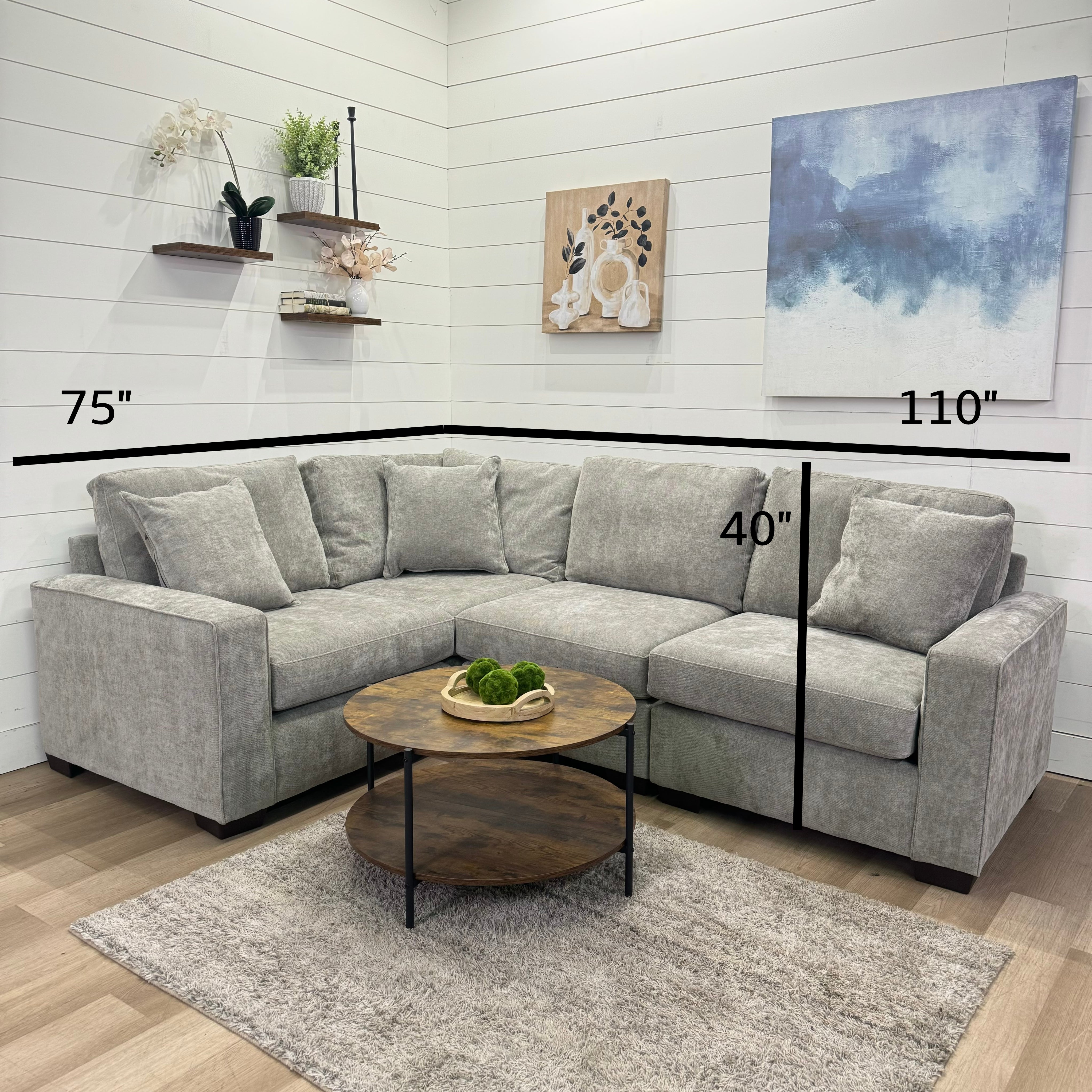 Haven Modular Ash 5 Piece Sectional Sofa