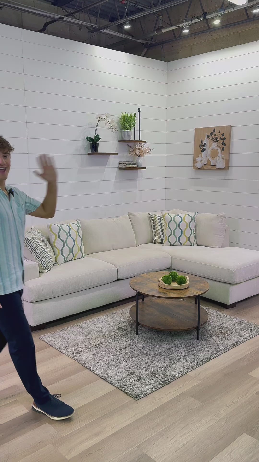 🔥 BF SPECIAL! - Sahara Cream Two Piece Chaise Sectional