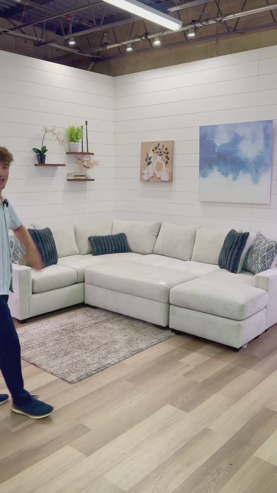 Harper Cream U Shape Reversible Chaise Sectional