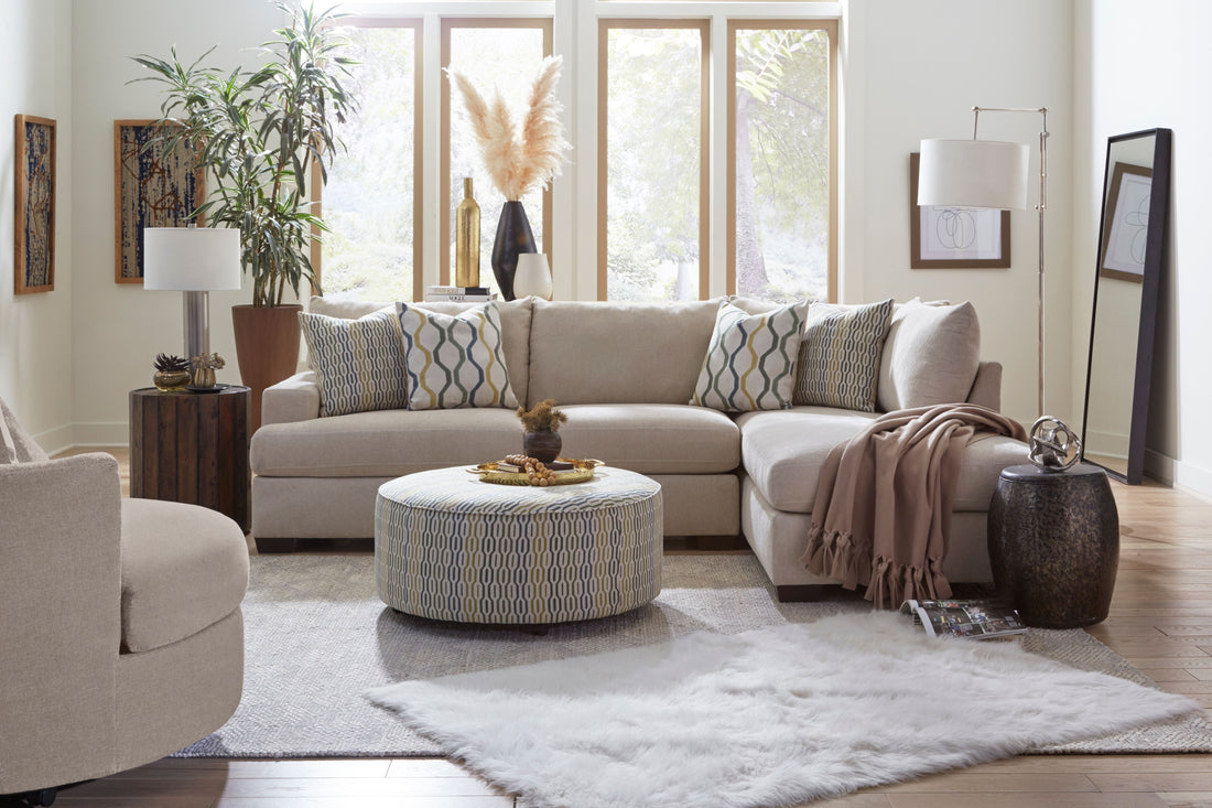 Sahara Cream Two Piece Chaise Sectional
